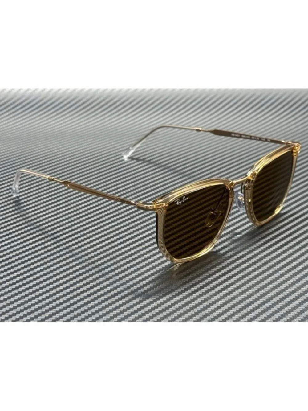 New Ray-Ban Men Transparent Beige Sunglasses 53-20-145